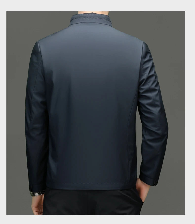 Men Stand Collar Zipper Jacket
