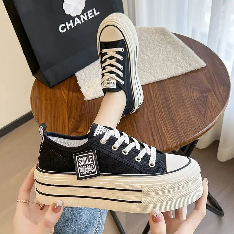 Women Canvas Shoes Lace Up Sport Sneakers