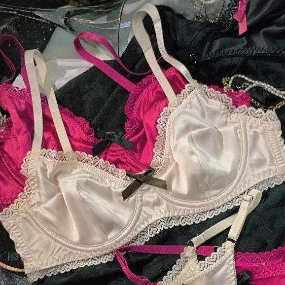 مجموعة حمالة صدر نسائية من الحرير الجليدي