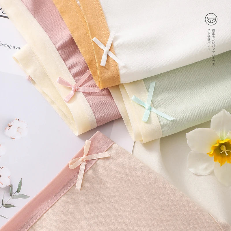 سراويل داخلية نسائية قطنية بفيونكة (7 قطع)