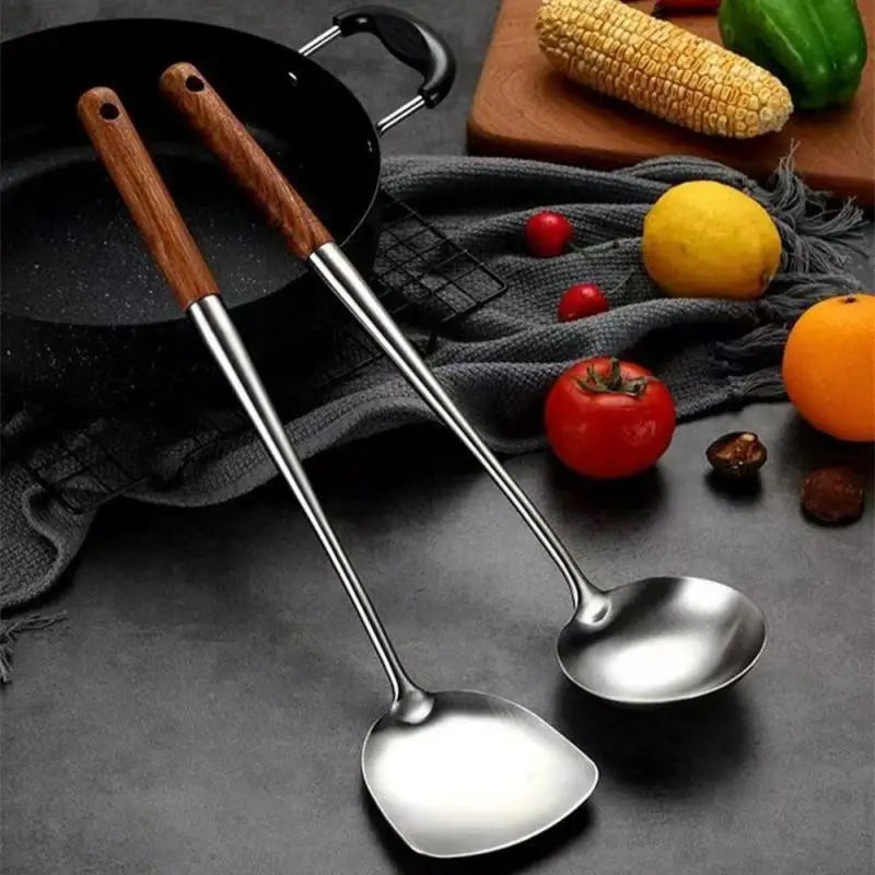 Iron Wok Spatula & Ladle Tool Set