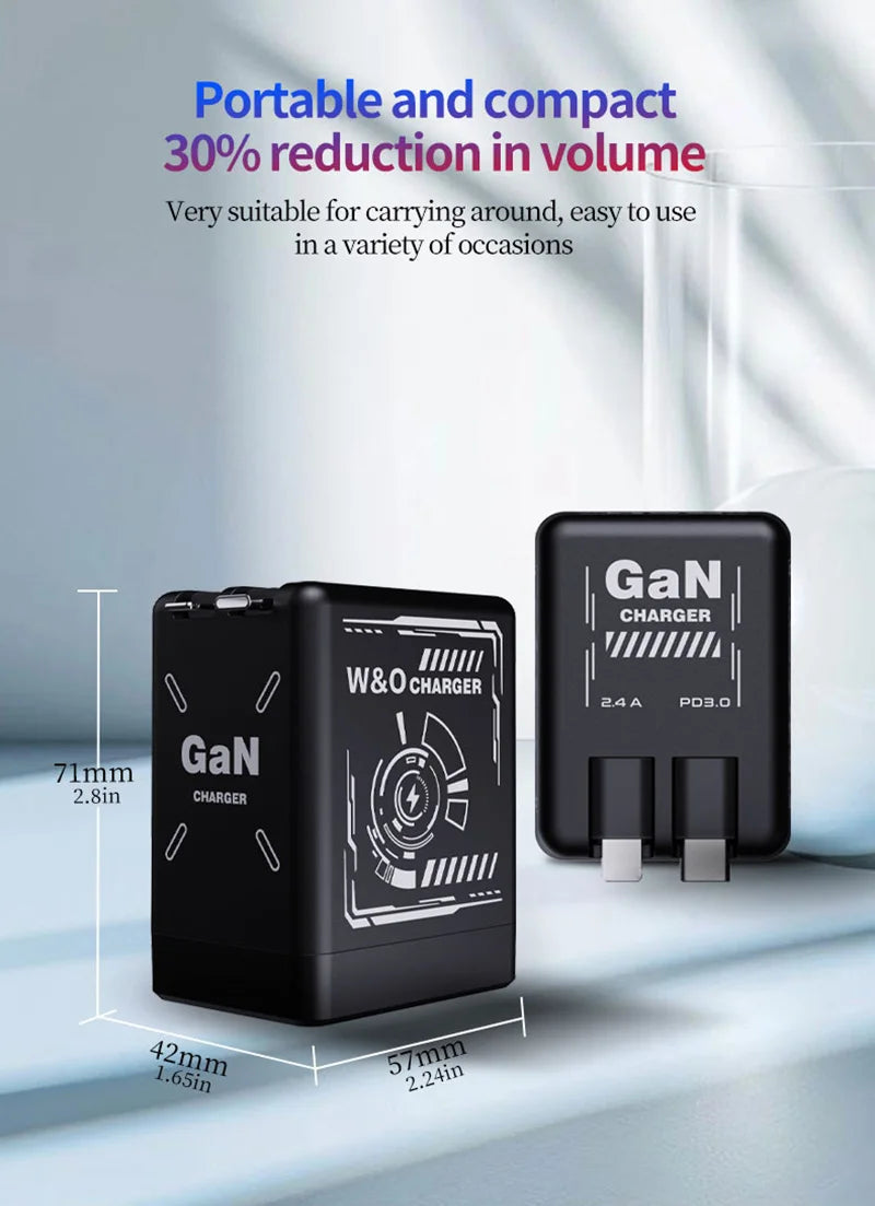 شاحن سريع بقوة 120 واط مع كابل Type-C وLightning