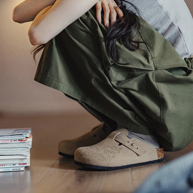 Women Breathable Illustration Mules – Thick Bottom Summer Sandals