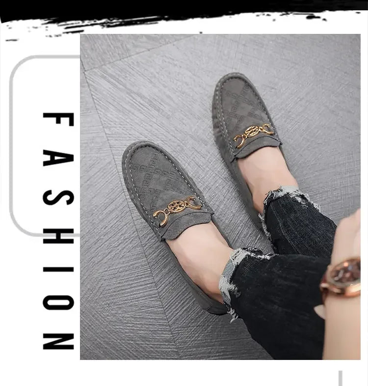 Men Solid Color Big Size Loafers