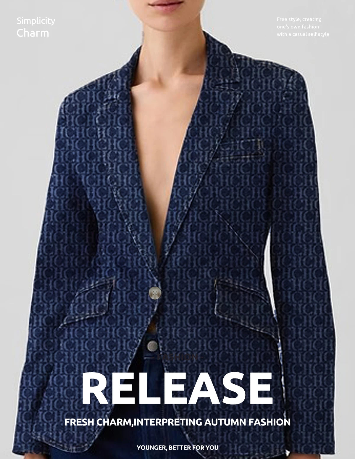 معاطف جينز نسائية أنيقة مع جيوب