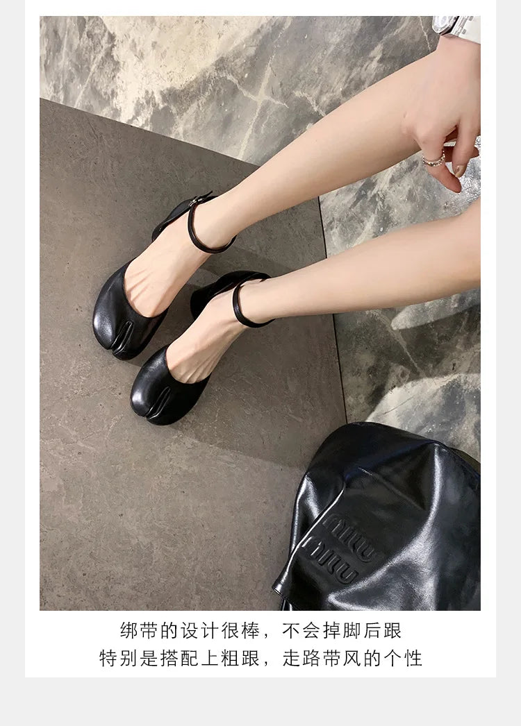 Women’s Leather Square Toe High Heel Pumps