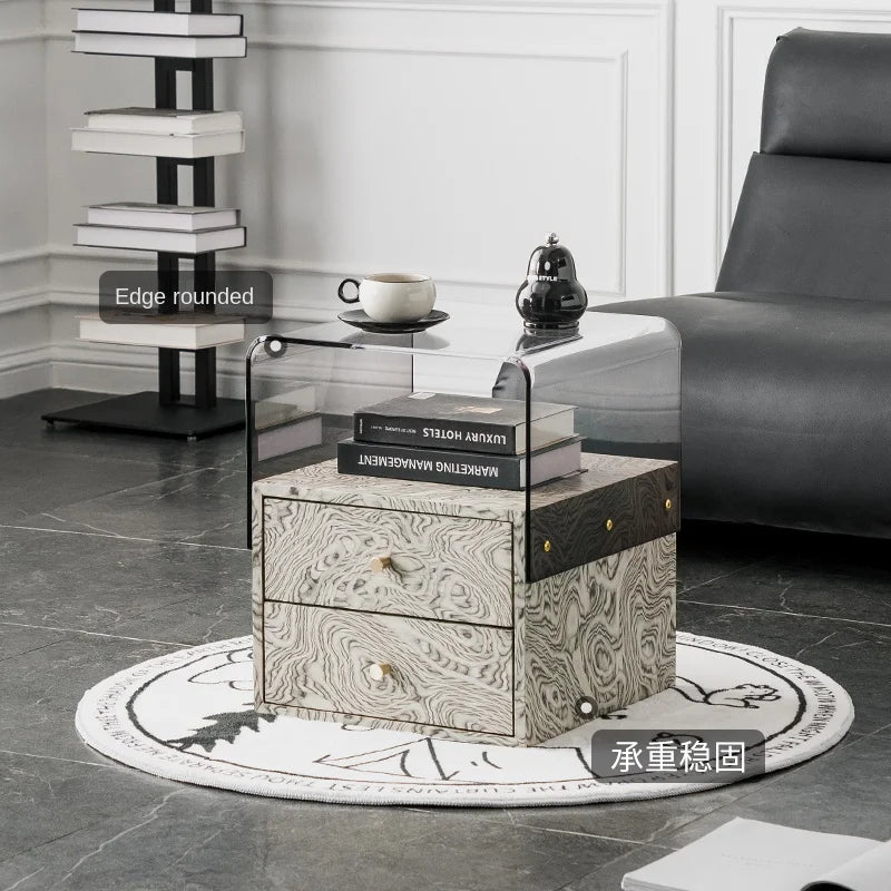 Modern Acrylic Bedside Storage Cabinet