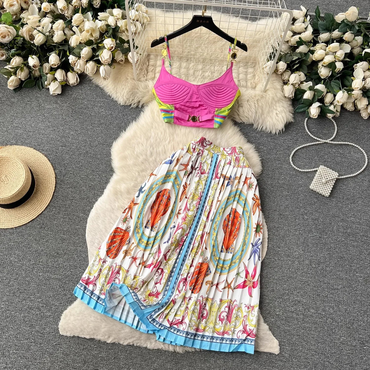 Women's Crop Top & Skirt Set