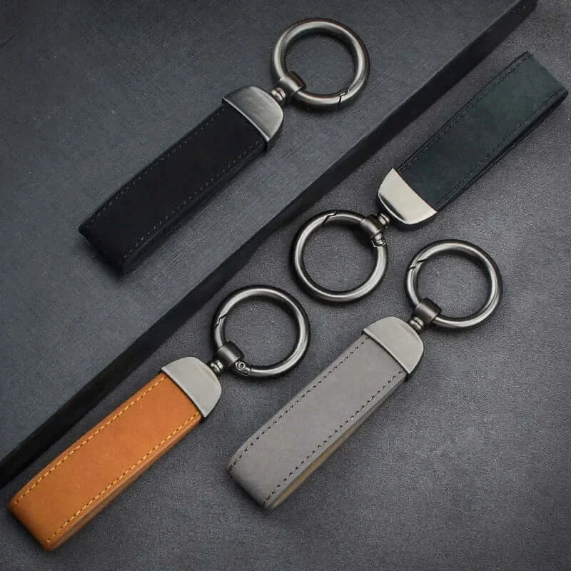 Custom Name Logo Leather Keychain