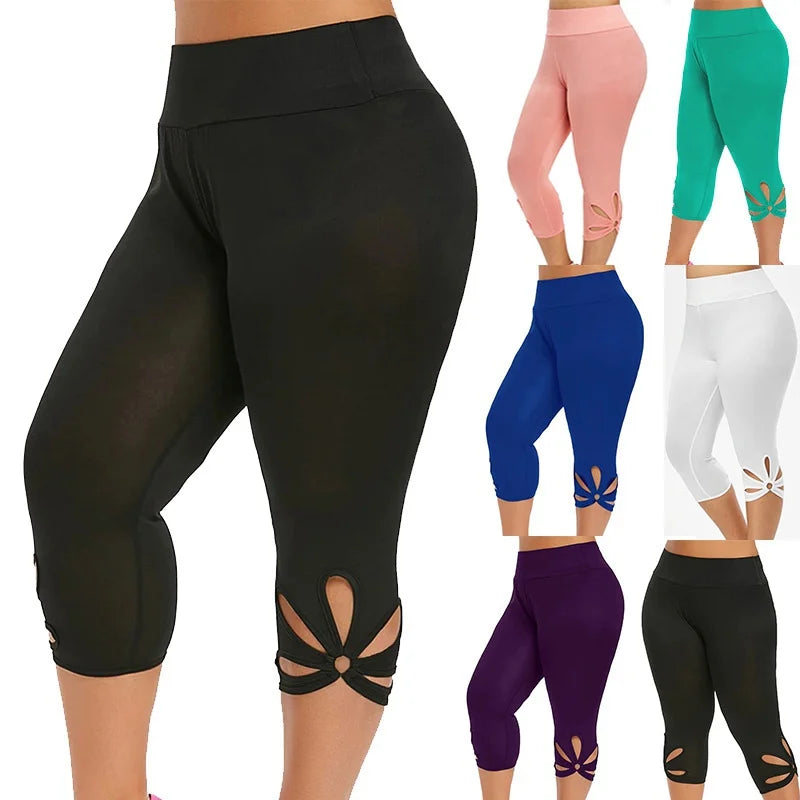 Women Plus Size Seamless Capri Leggings