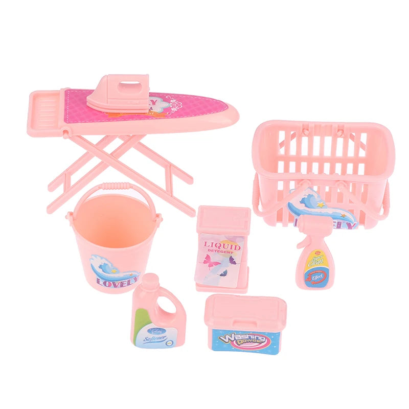 Kids Dollhouse Laundry Play Set