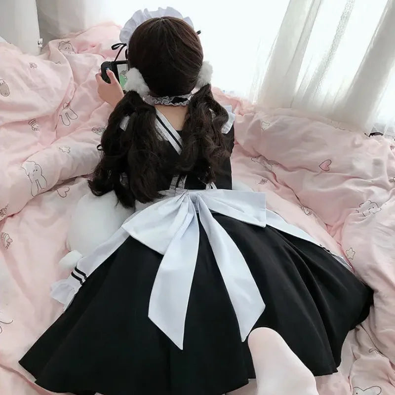 Black White Lolita Maid Costume