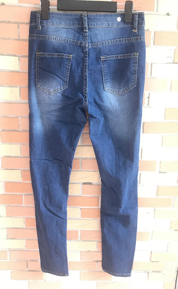 Women Ripped High Waist Jeans