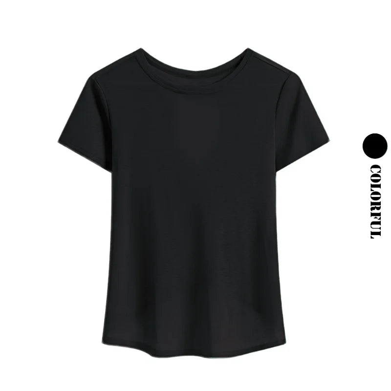 قميص يوغا قصير مفتوح الظهر للنساء