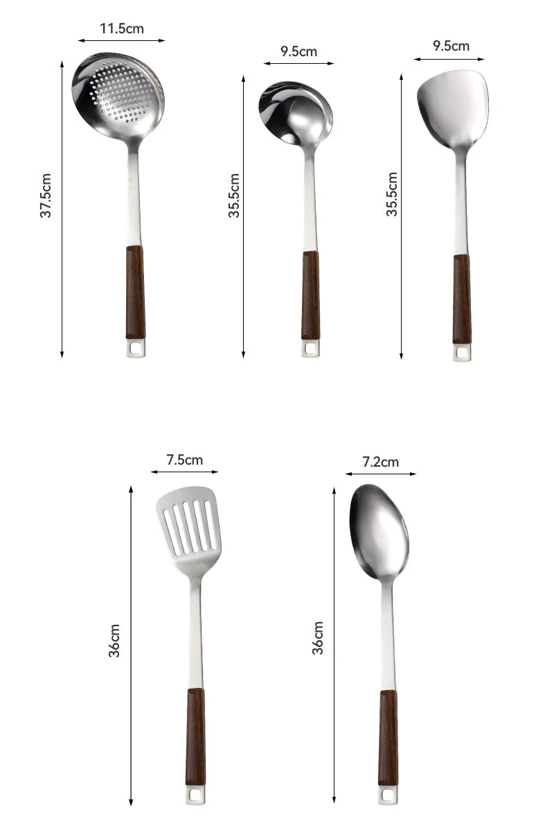 Wooden Handle Wok Spatula & Cooking Utensils