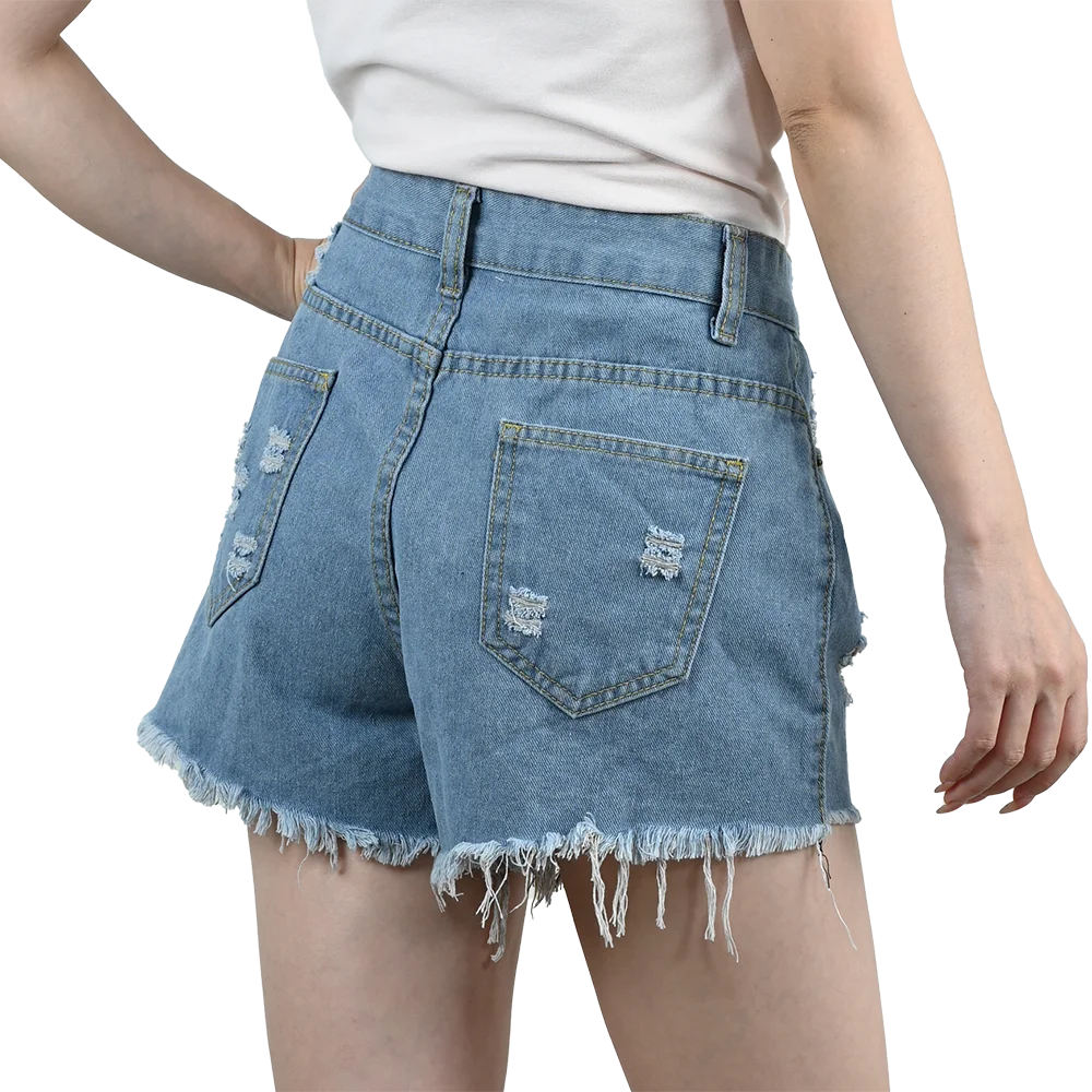 Women’s Ripped High Waist Tassel Jorts