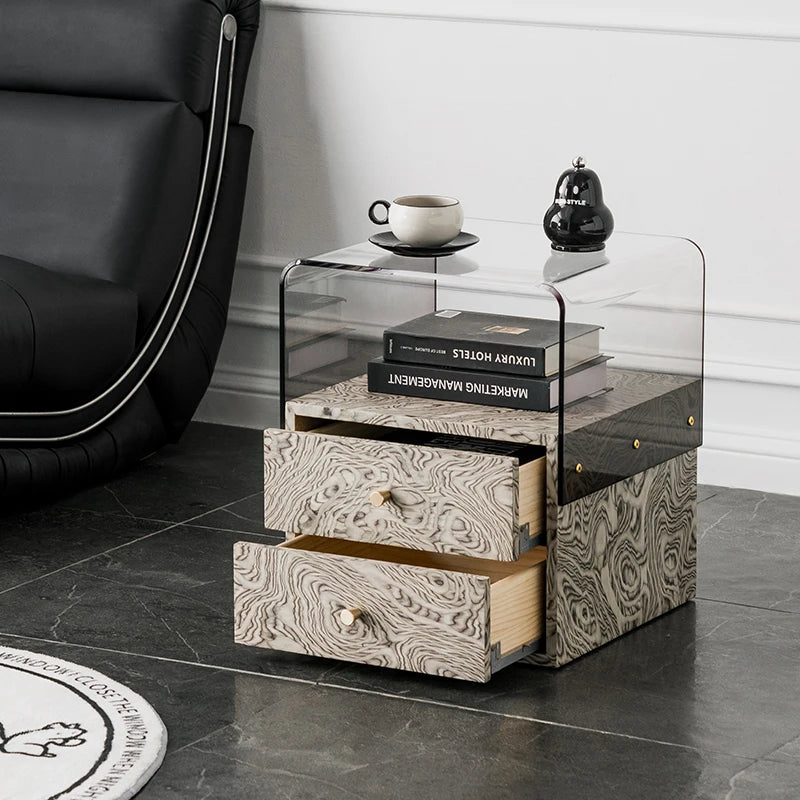 Modern Acrylic Bedside Storage Cabinet