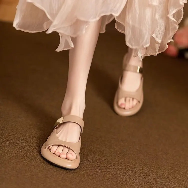 Women Minimalist White Slide Sandals