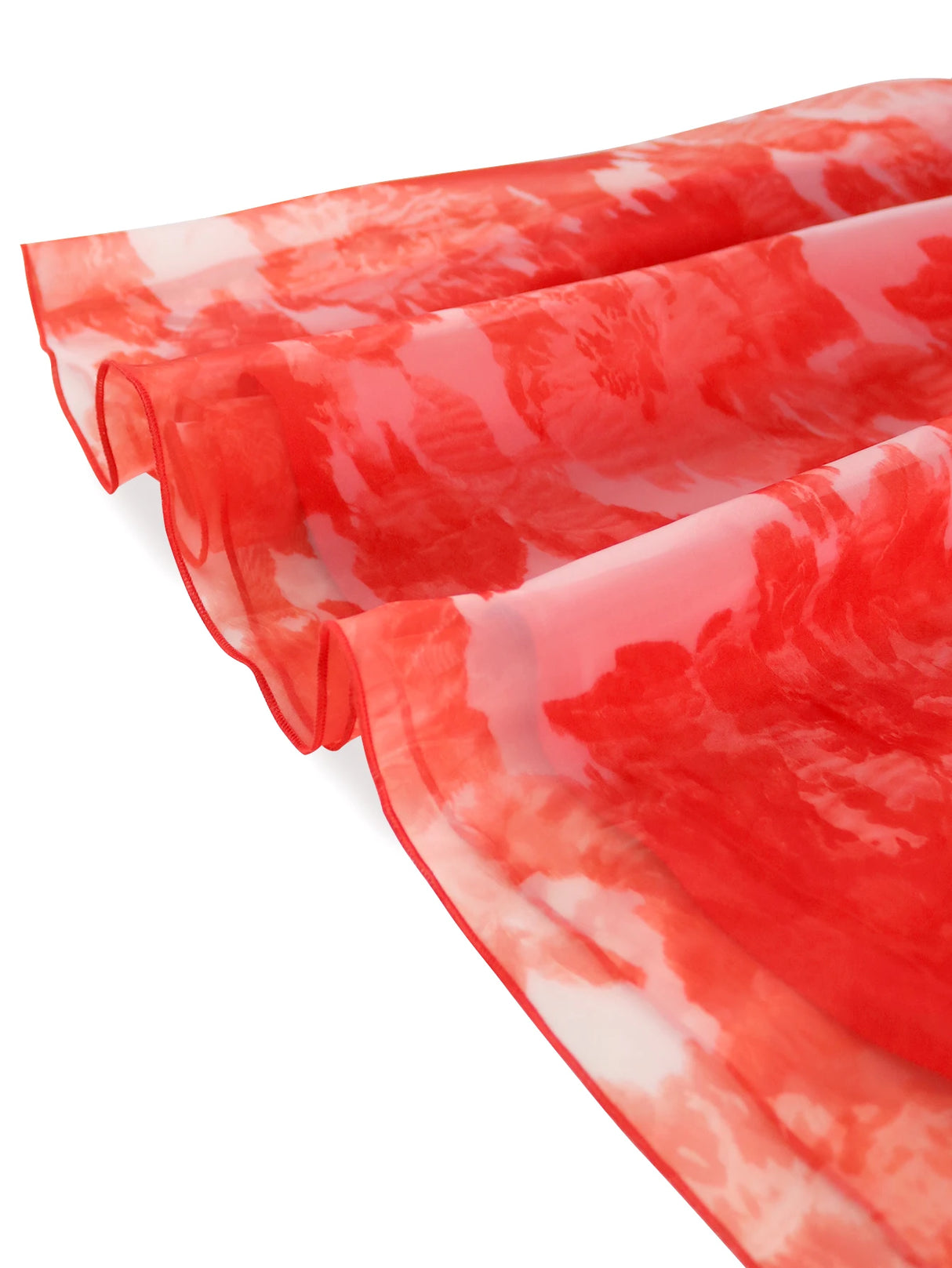 فستان نسائي أحمر مزهر مكشوف الكتفين