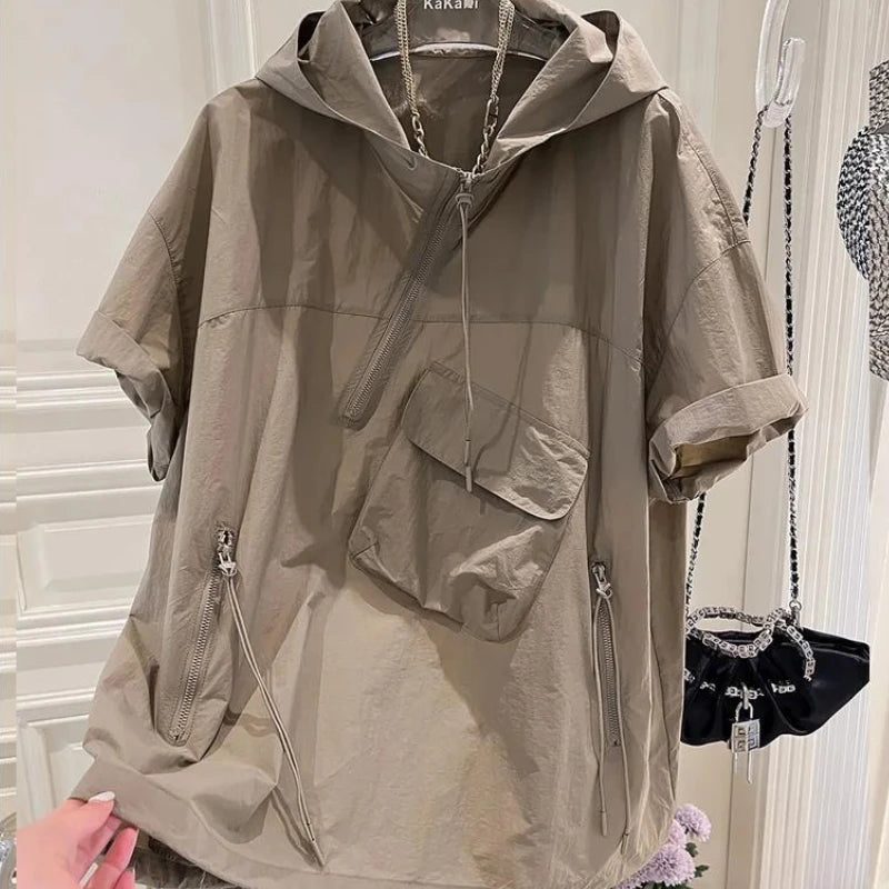 Short Sleeve Y2K Hoodie