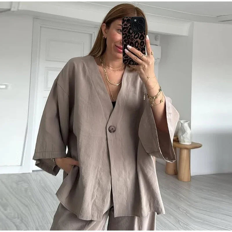 Women's Linen 2 Piece Set