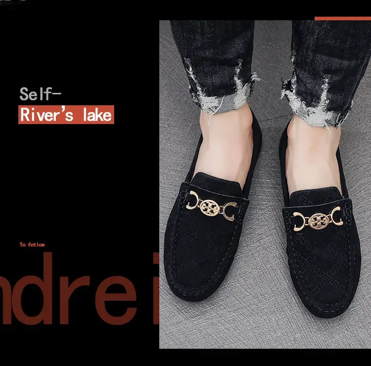 Men Solid Color Big Size Loafers