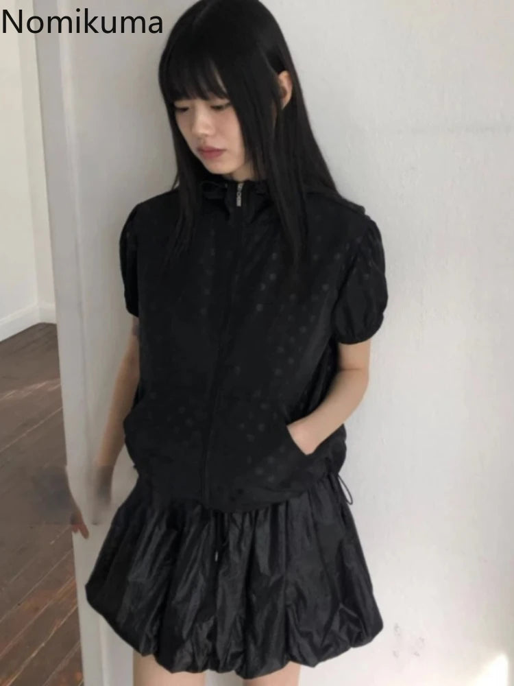 Streetwear Summer Polka Dot Hooded Jacket