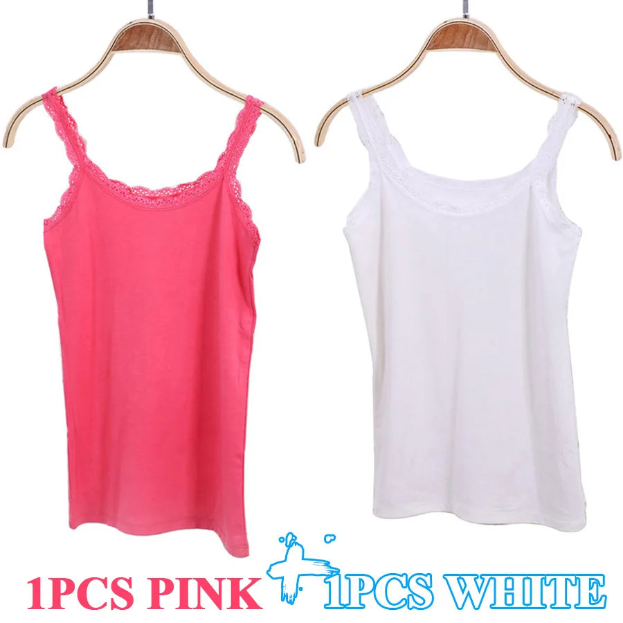 قميص داخلي نسائي من القطن والدانتيل