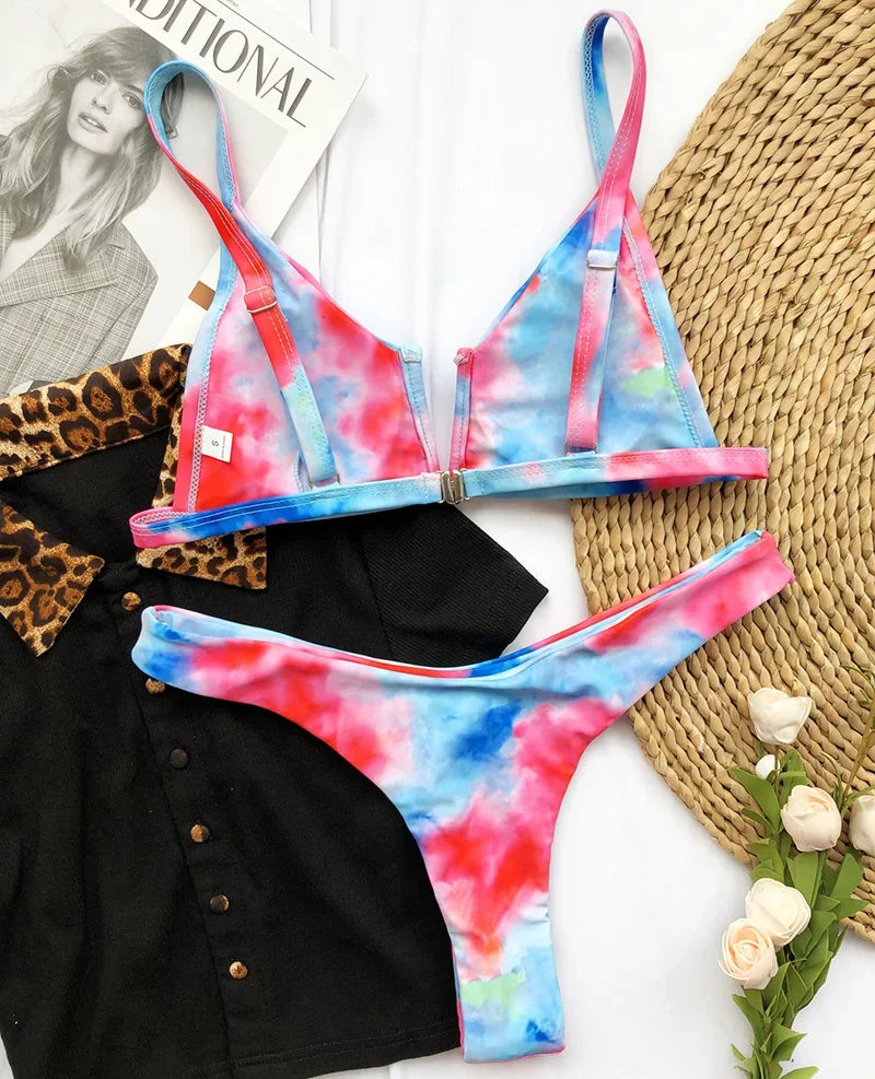 Denim V-Thong Bikini