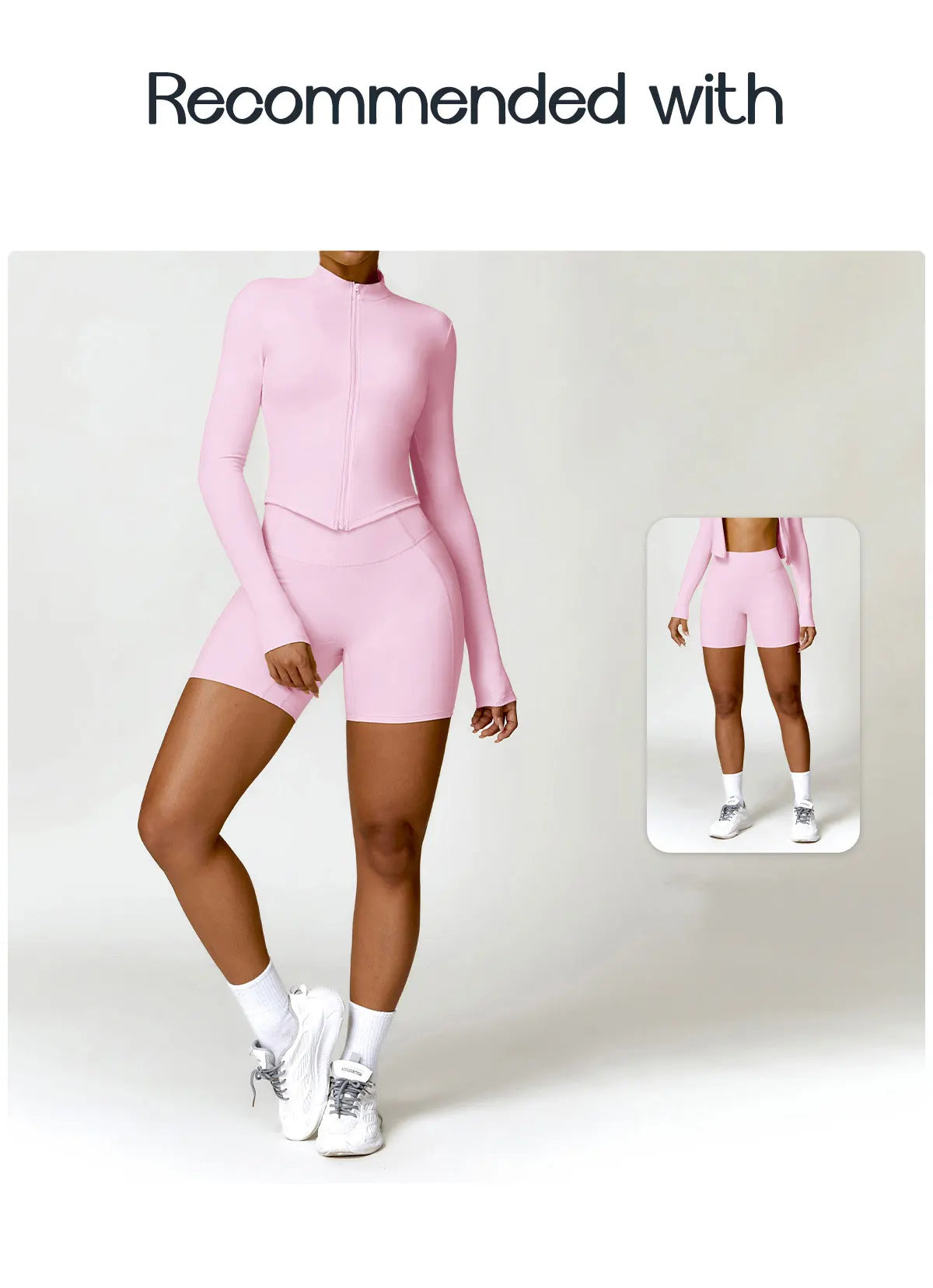 Women's Zip Long Sleeve Yoga Jacket – Gym Push-Up Sportswear Top