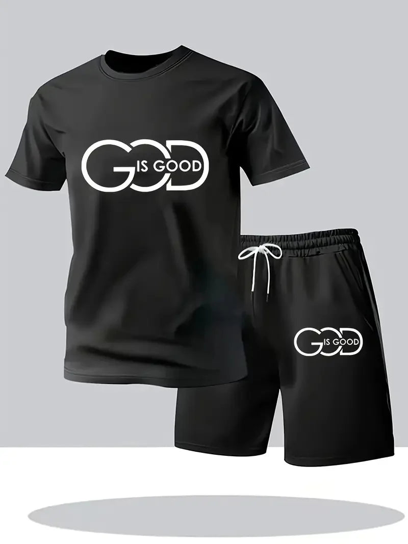Men Streetwear T-Shirt & Shorts Set