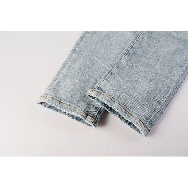 بنطلون جينز رجالي ضيق وممزق