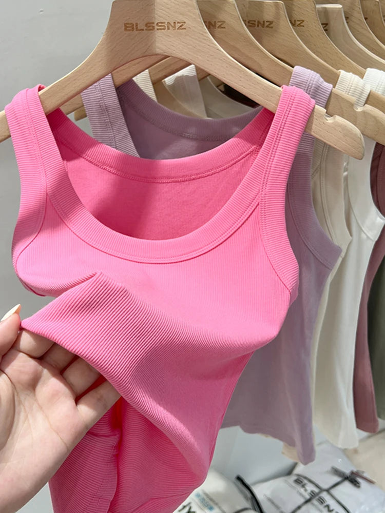 تانك نسائي مضلع برقبة دائرية