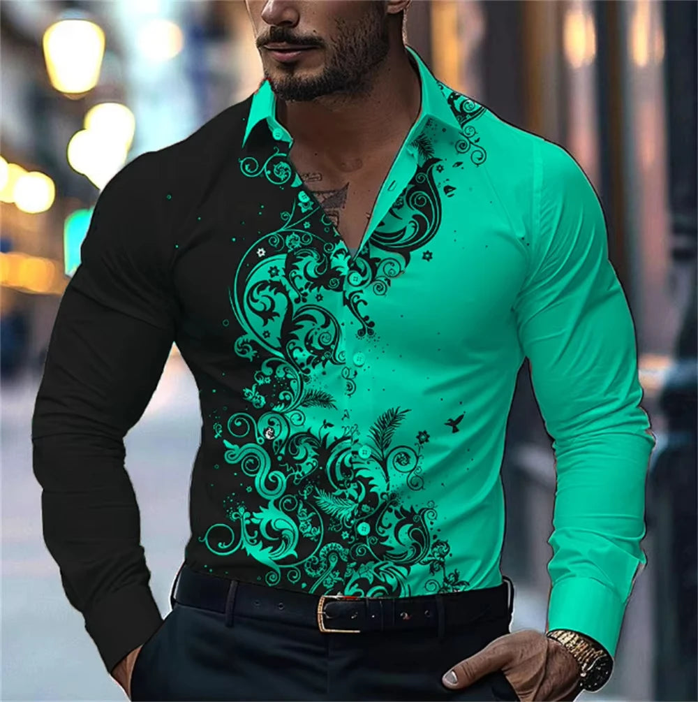 Crimson Floral Dress Shirt