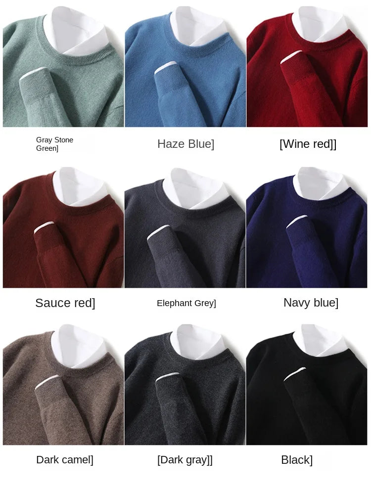 Men's Merino Wool Round Neck Sweater