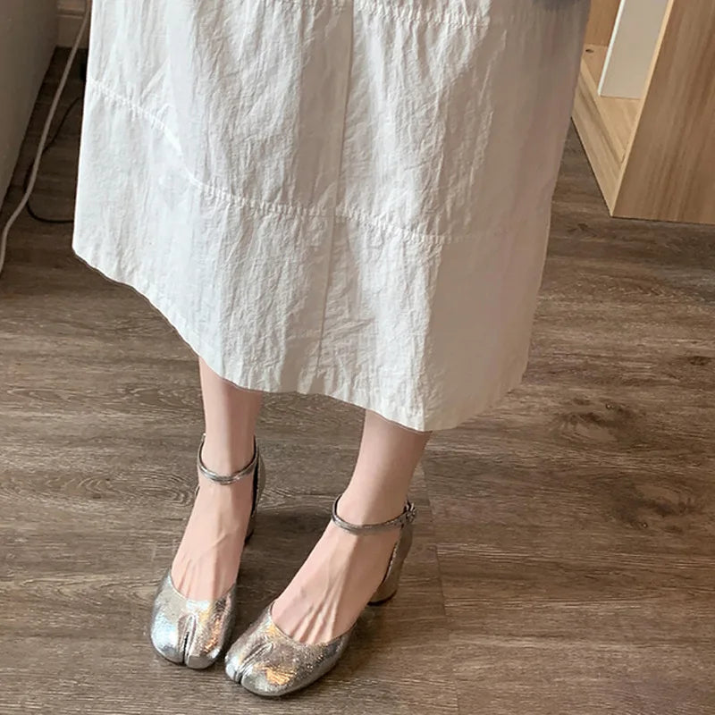 Women’s Leather Square Toe High Heel Pumps