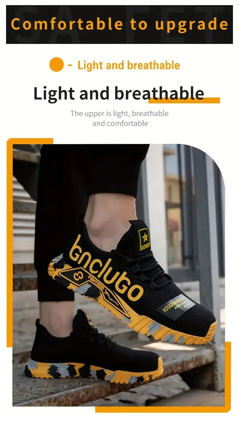 أحذية أمان للرجال بنعل معزز مضاد للثقب