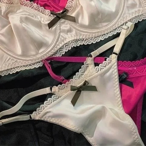 مجموعة حمالة صدر نسائية من الحرير الجليدي