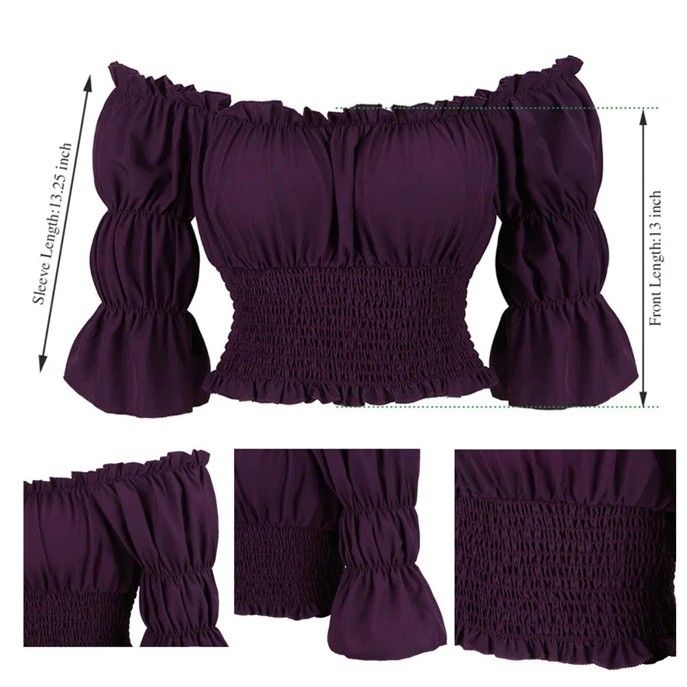 Medieval Pirate Peasant Blouse Costume Top