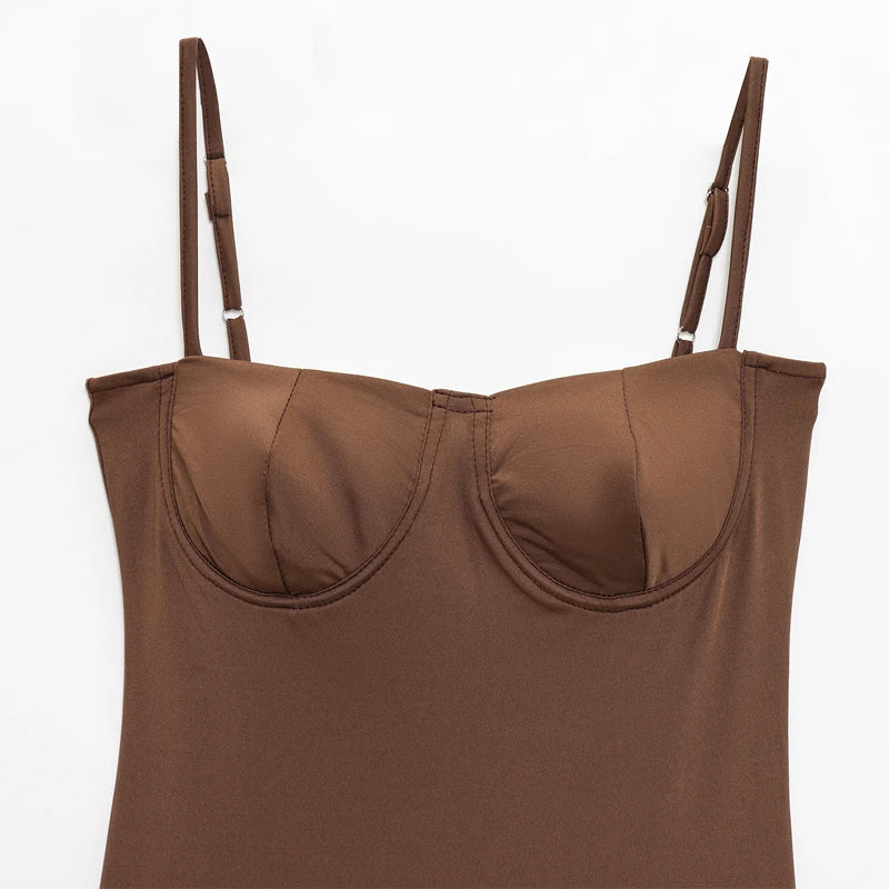 Satin Camisole Bodysuit Women – Backless Lingerie