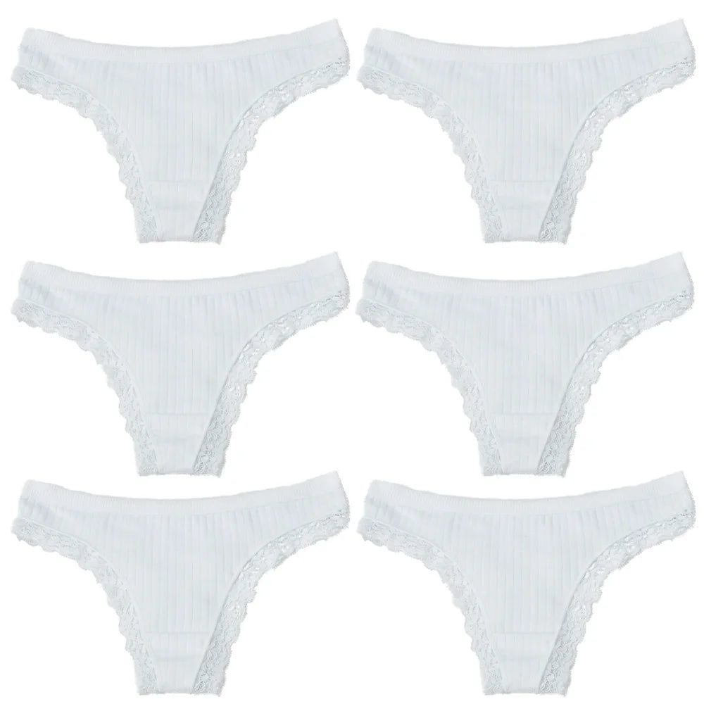 سروال داخلي نسائي من الدانتيل متوسط الارتفاع