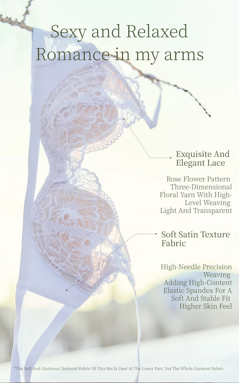 Women Wireless Lace Bra Set