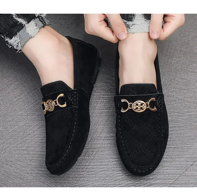 Men Solid Color Big Size Loafers