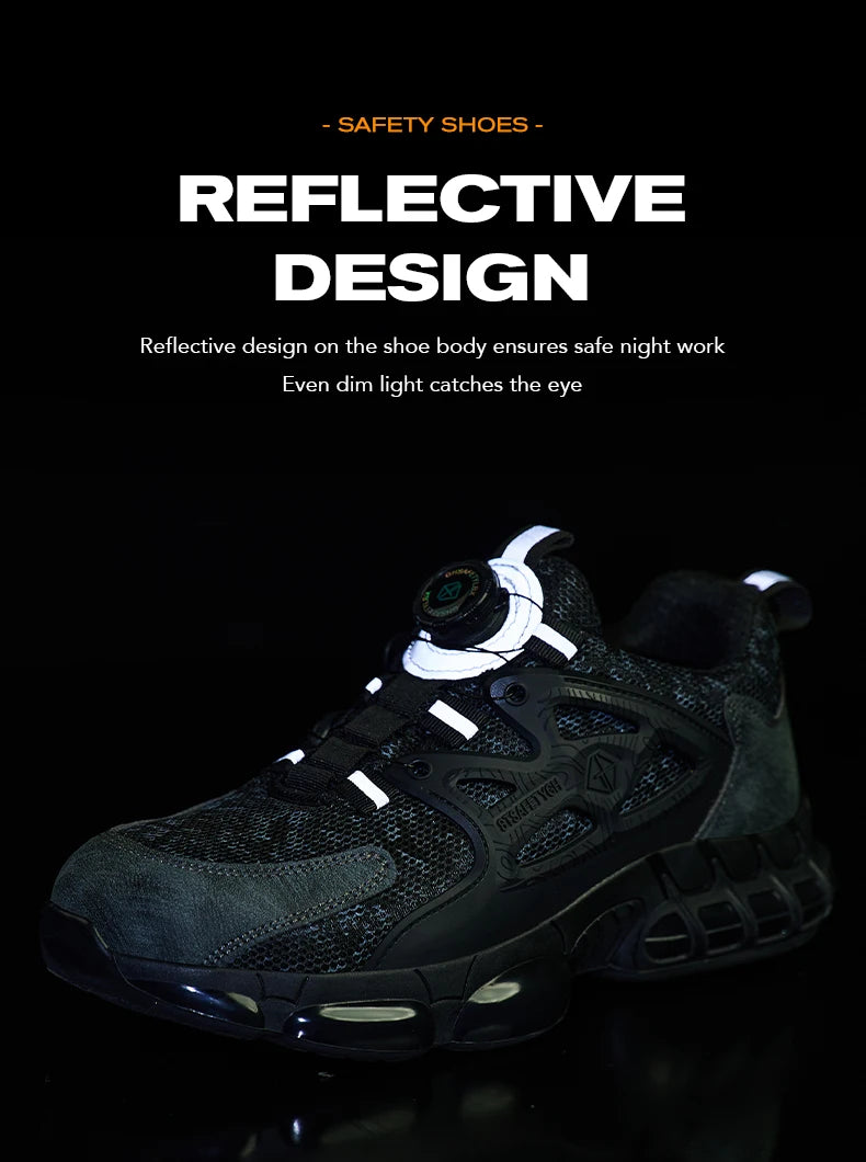 أحذية أمان نسائية برأس فولاذي عاكس