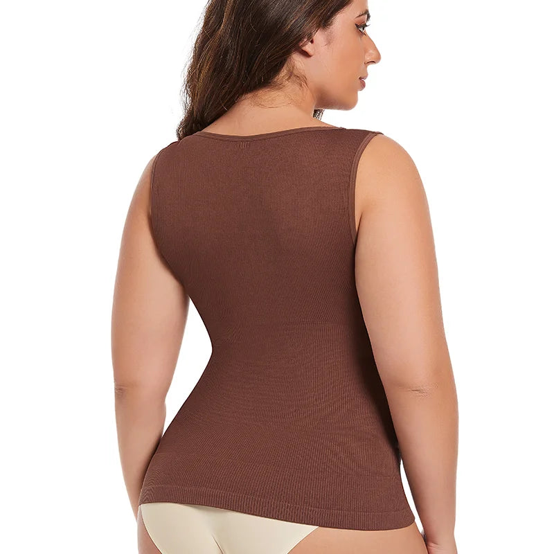 توب نسائي بدون أكمام بفتحة رقبة على شكل حرف V