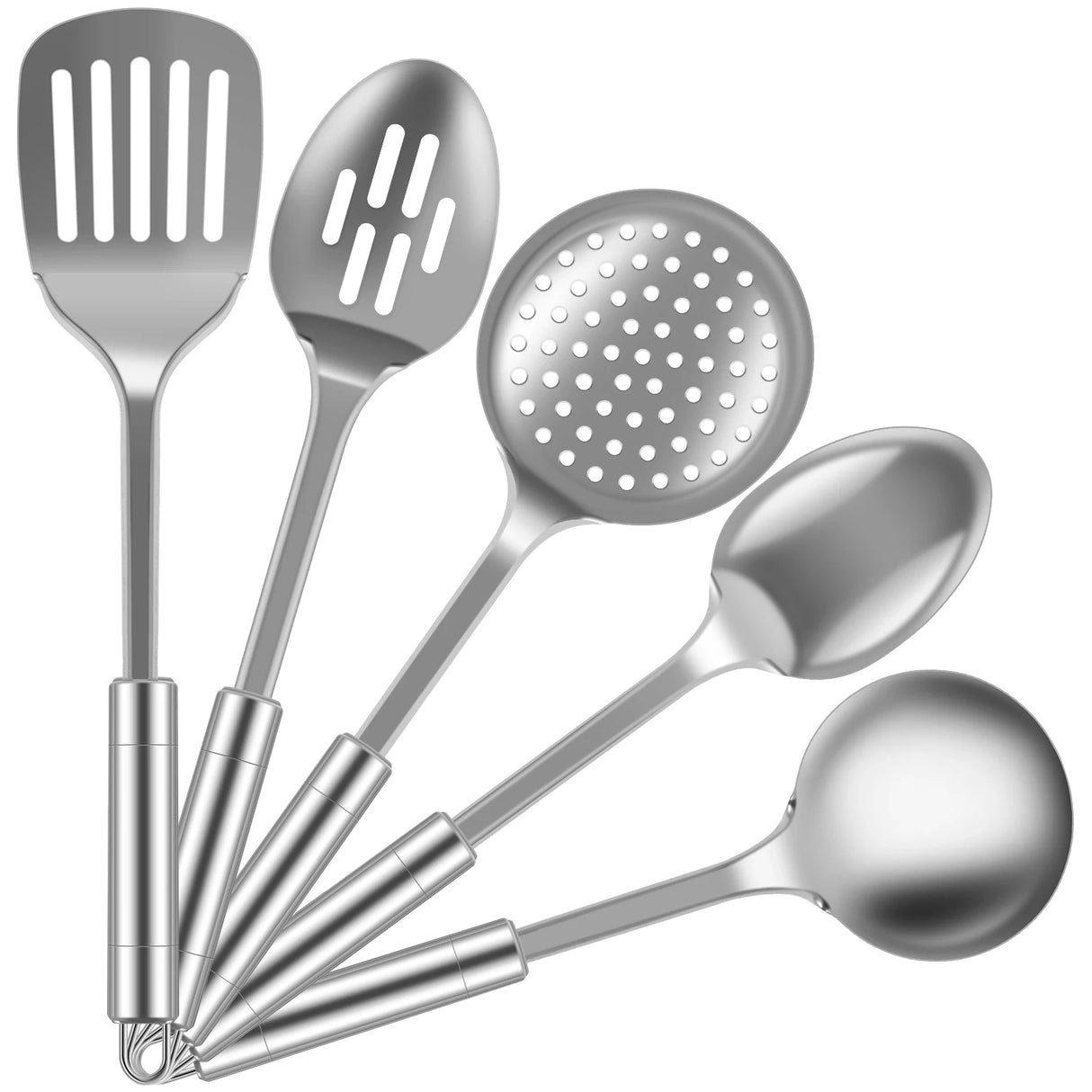 5-Piece Heavy-Duty Stainless Steel Utensil Set