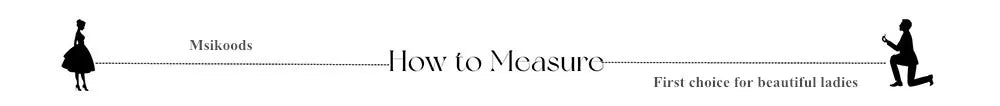 Msikoods measuring guide for bridal dresses with elegant illustrations and design tips for women.