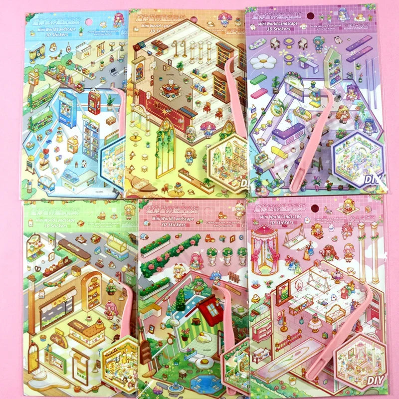 Kids DIY 3D Miniature Sticker Set