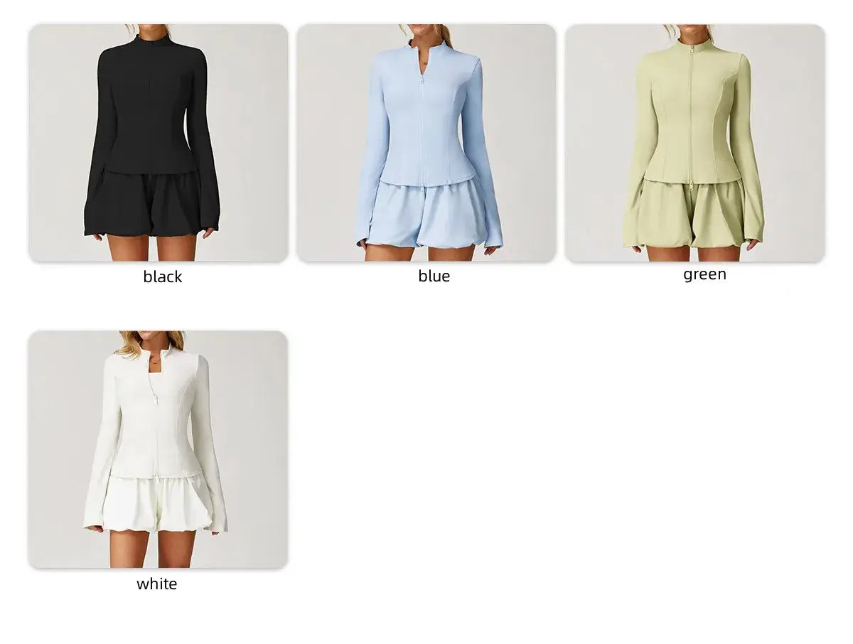 سترة تدريب نسائية مرنة بقصّة Slim Fit