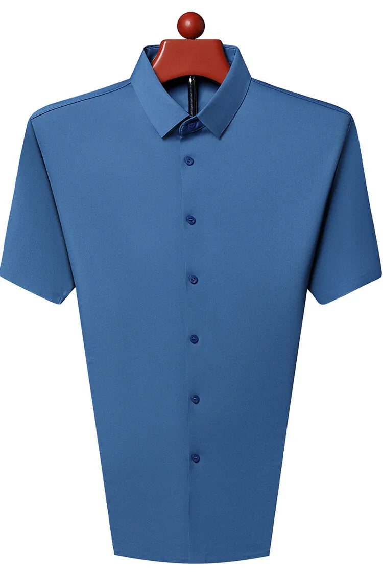 قميص رجالي مطاطي بأكمام قصيرة